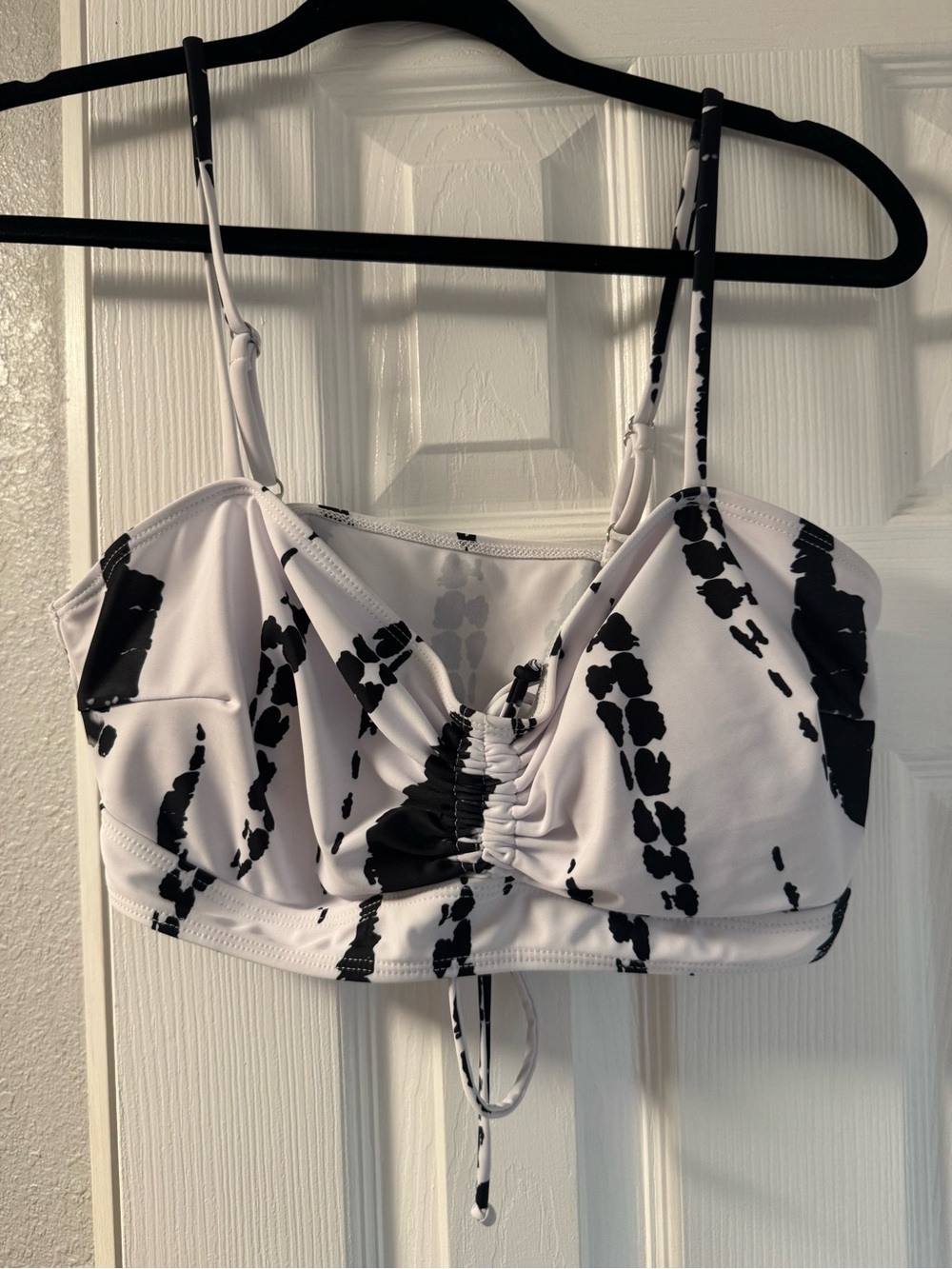 Black & White Tie-Dye 3 piece Bathing Suit Set, Size XL. - Picture 5 of 9